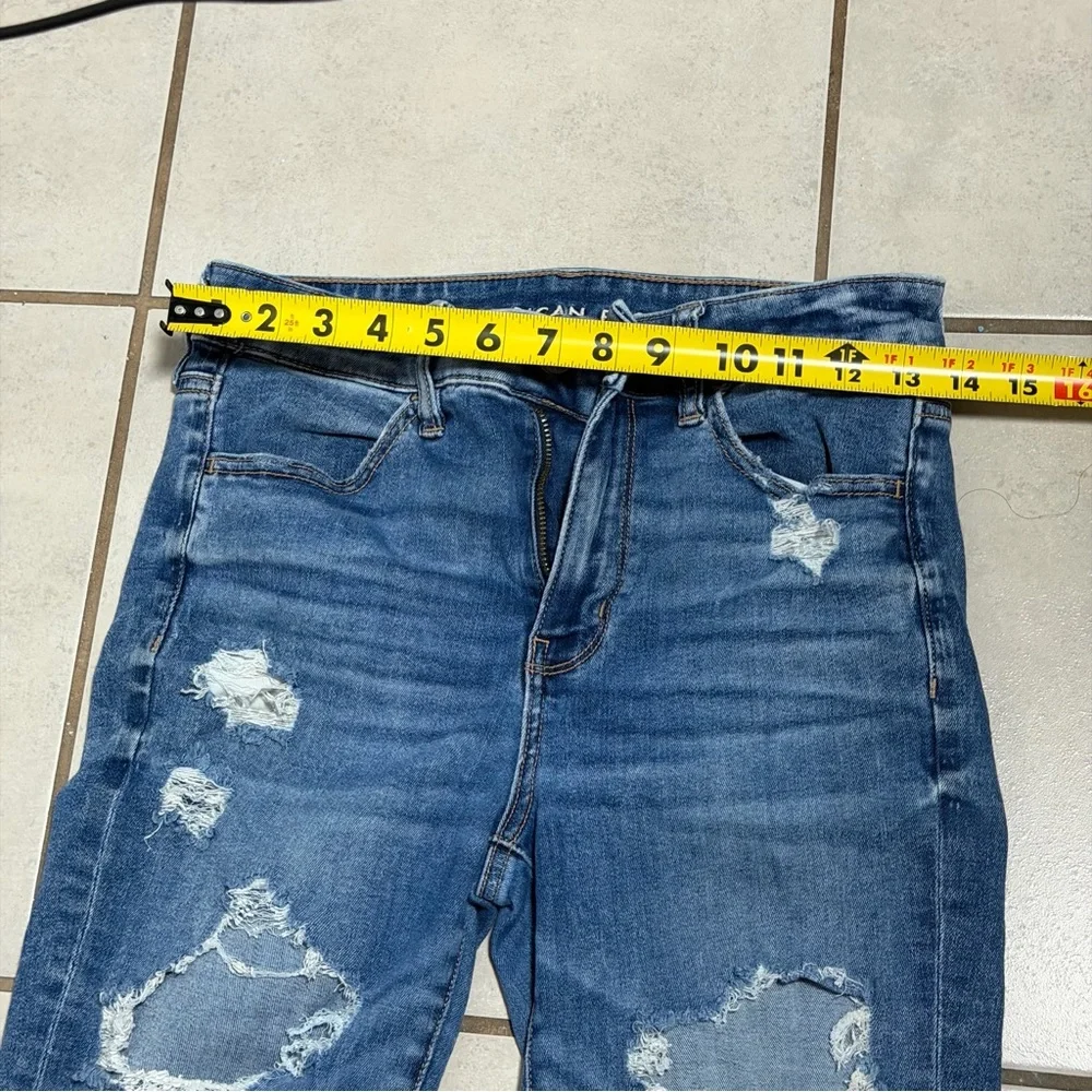 American Eagle Women‎ Hi-Rise Jegging Jeans Distressed Denim Blue Jeans size 6